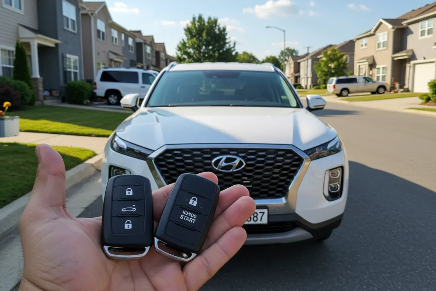 Hyundai locksmith services – New key being programmed for a Hyundai Palisade.